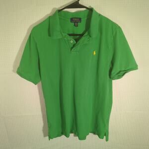 Polo Ralph Lauren XL Green Cotton Short Sleeve Polo Shirt Mens Casual Golf Top